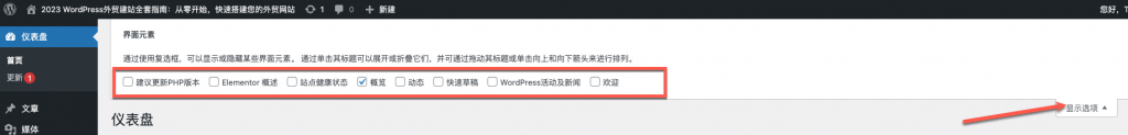 WordPress显示选项