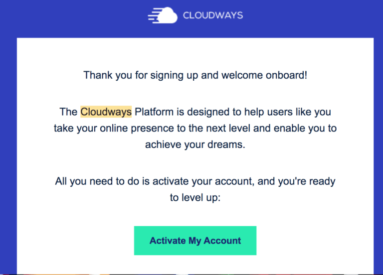 cloudways邮箱激活